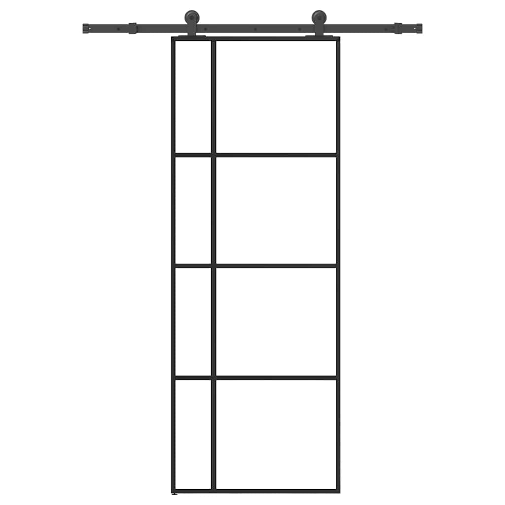 Vidaxl Sliding Door With Hardware, Esg Glass And Aluminium, 76X205 Cm