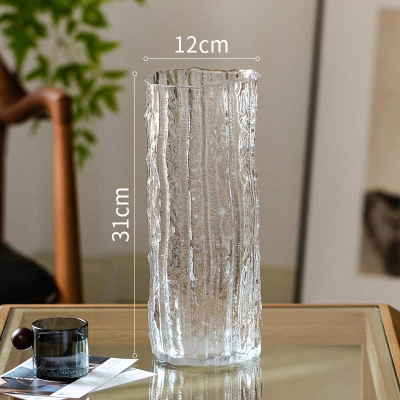 Vase Ornament Living Room Flower Arrangement Glass Transparent Light Luxury High-end Feeling Water Nourishment Lily Rose Hydropo