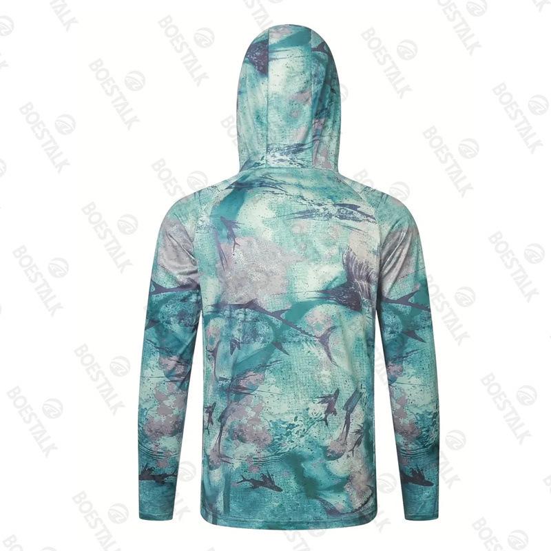 2024 Neue Herren-Sonnencreme UPF 50+ Langarm-Fischeranzug UV-Schutz Maske Mit Kapuze Fischeranzug