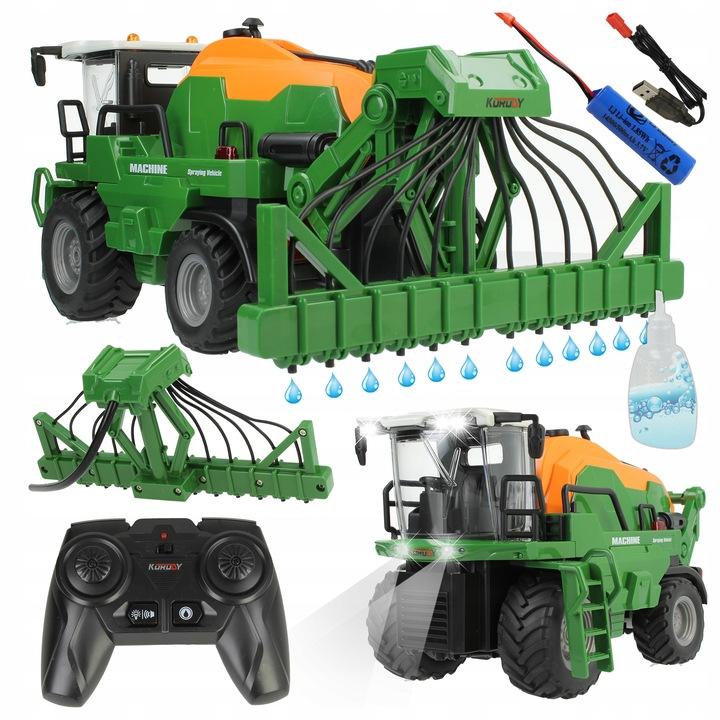 Traktor Zabawka Zdalnie Sterowany Rc Maszyna Rolnicza + Opryskiwacz Z Wodą