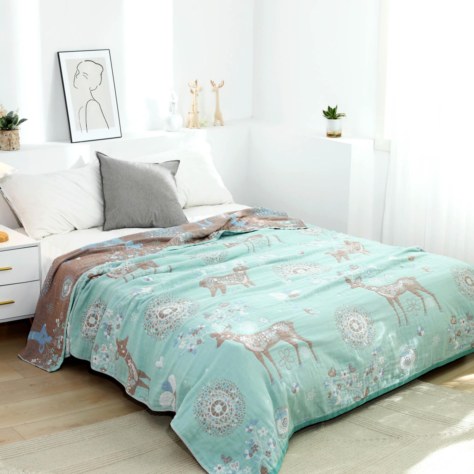 

Новое скандинавское плед, хлопково-марлевое покрывало для дивана, милое одеяло королевского размера с оленями, офисное ворсовое тонкое одеяло, декор в стиле бохо, мягкое покрывало 150x200cm