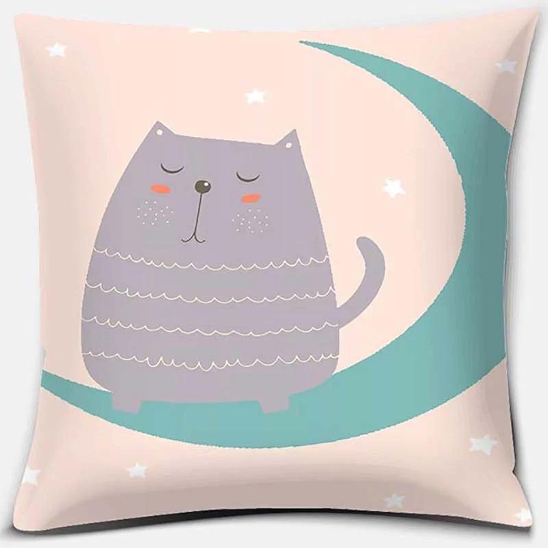 Милый мультяшный рисунок животного Коллекция наволочек Квадратный домашний офис Декор 12x12Inch