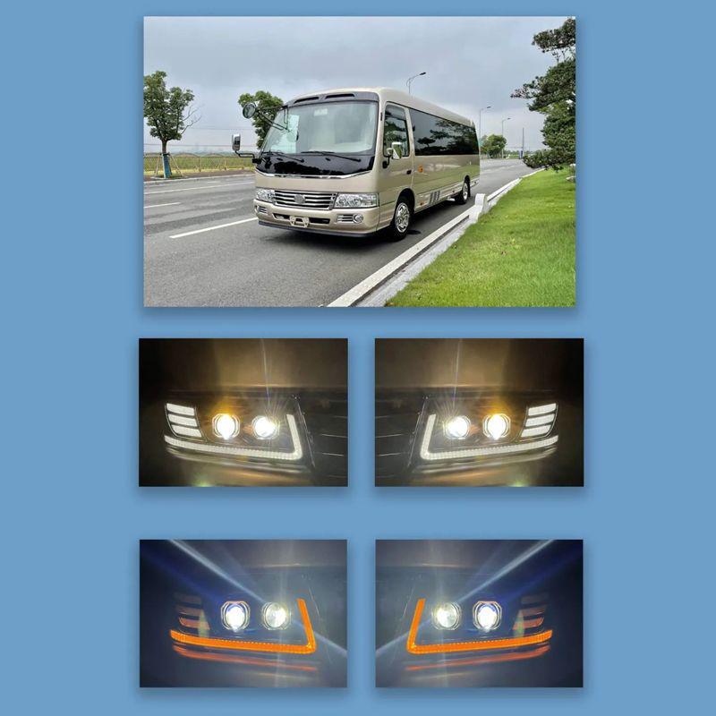 Dual-Lens LED Laser Front Headlights for Toyota Coaster, JAC Bosston, Jinlv, and Jiangling