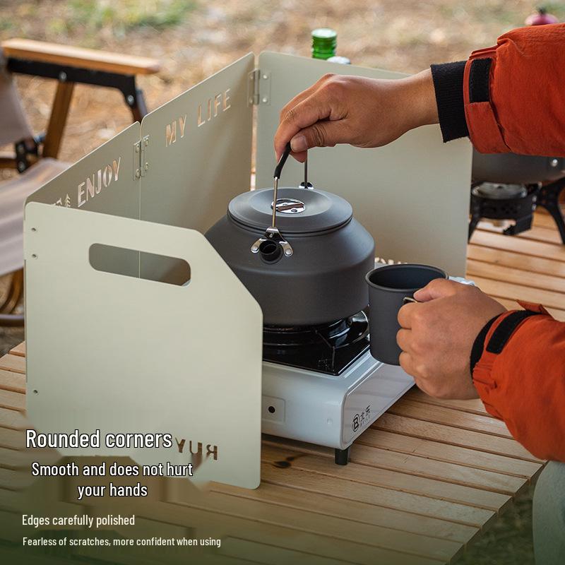 Folding Windshield for Outdoor Gas Stove - Windbreak Panel