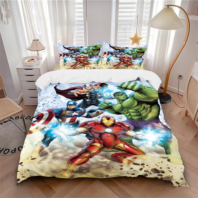 Avengers Heroes United Print 3Pcs Bedding Setduvet Cover With 2 Bedropillowcase Home Birthday Gift