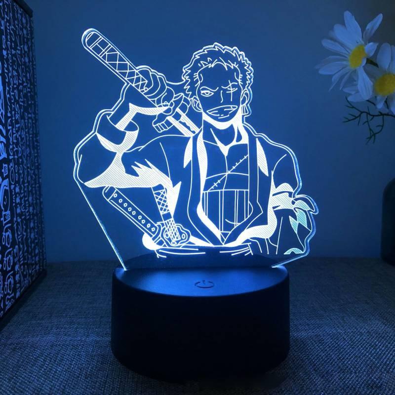 One Piece Led Night Light Kids Bedroom Decor Luffy Roronoa Zoro Lamp Acrylic