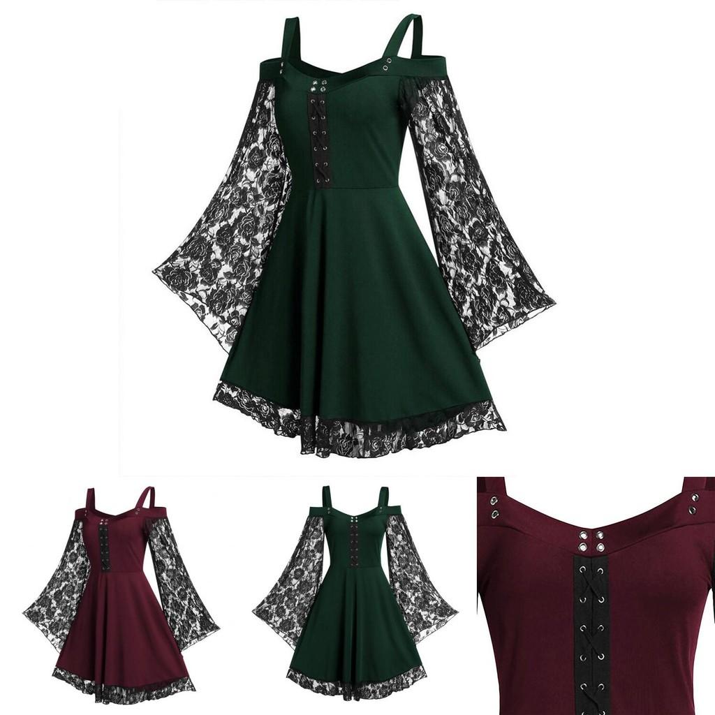 Beautifully Crafted Women's Vintage Victorian Dress With Large Swing Skirt Ideal For Cosplay And Parties
