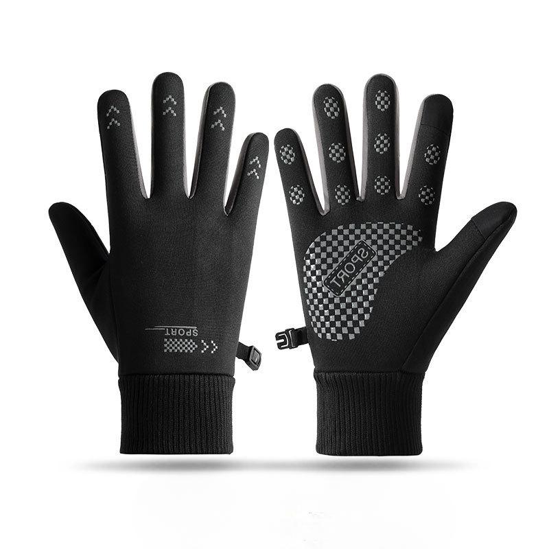 

Теплые перчатки на осень и зиму для женщин, для езды на открытом воздухе и вождения, противоскользящие, мужские, с сенсорным экраном, плюс бархат, ветрозащитные, водонепроницаемые, морозостойкие перчатки One size