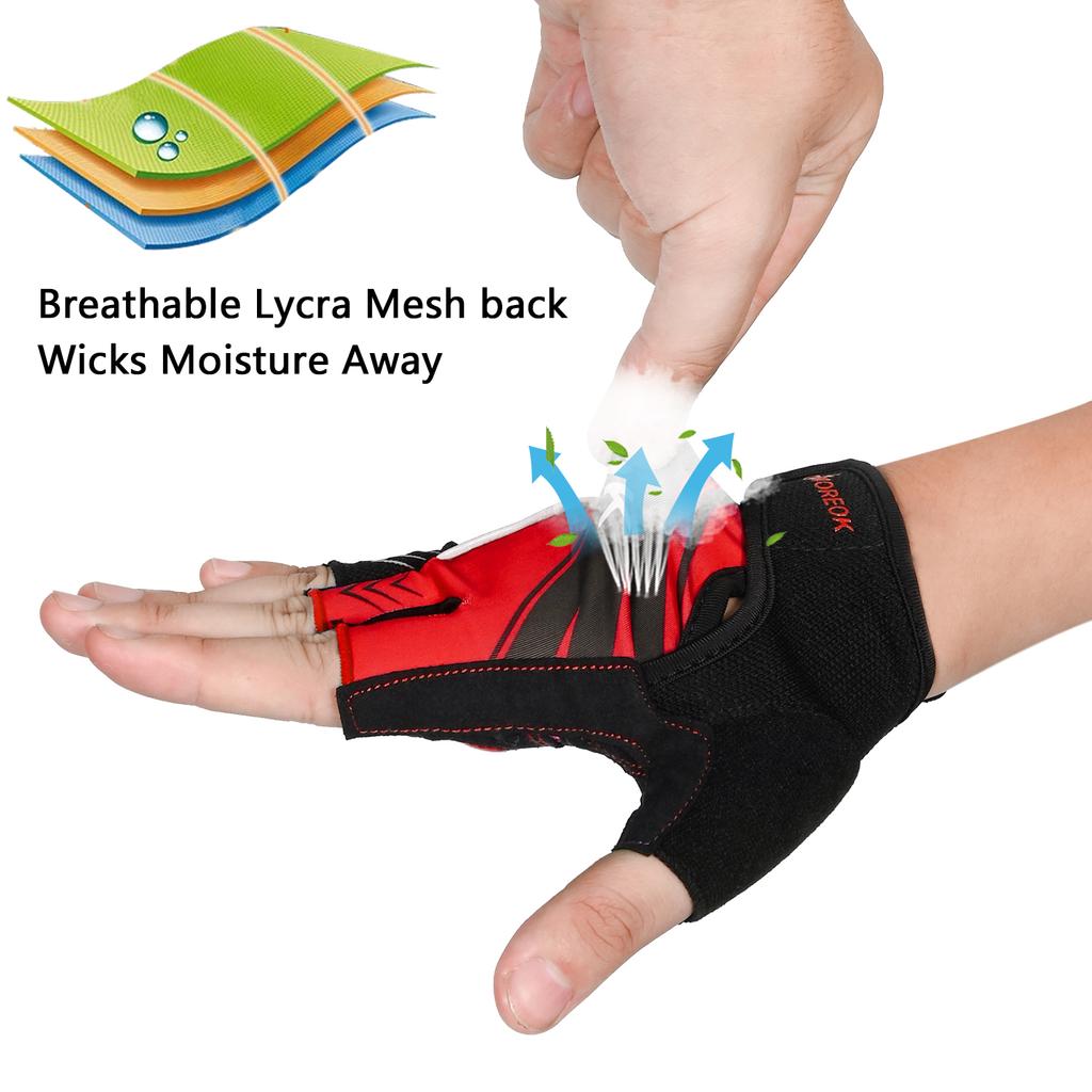 Cycling Gloves Half Finger Bike Gloves 5MM Pads Bike Gloves Shock-Absorbing Off-Road Bicycle Gloves Anti-slip Off-Road Bicycle Glo Practical Use