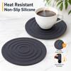 Round Silicone Trivet, Heat Non- Thick Placemat for Hot Dishes and Dining Table