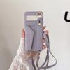 For Google Pixel 8 9 10 Pro XL Case PU Leather Wristlet Card Bag Grip Strap Shoulder Long Crossbody Lanyard Ring Clasp Cover