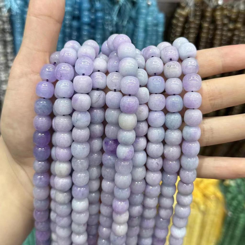 9x10 Natural Chalcedony Beads: Multicolor Morganite, Tourmaline, Amazonite Barrel Beads for DIY Jewelry