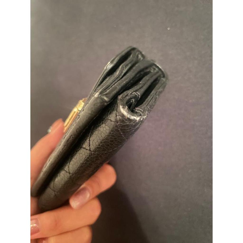Used CHANEL Boy Chanel Tri-fold Wallet Caviar Skin