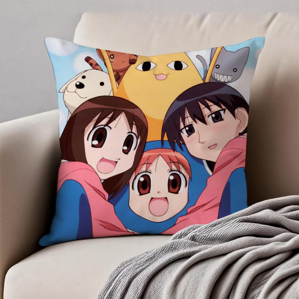 

Funny Japanese Anime AAzumanga Daioh Cushion Cover Pillowcase Antidustmite Invisible Zipper Short Plush Sofa Cushion 30x30cm
