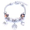 Vintage Handmade Alloy Large Hole Glass Bead Elephant Tree of Life Design Transparent Bracelet Multiple Styles Available