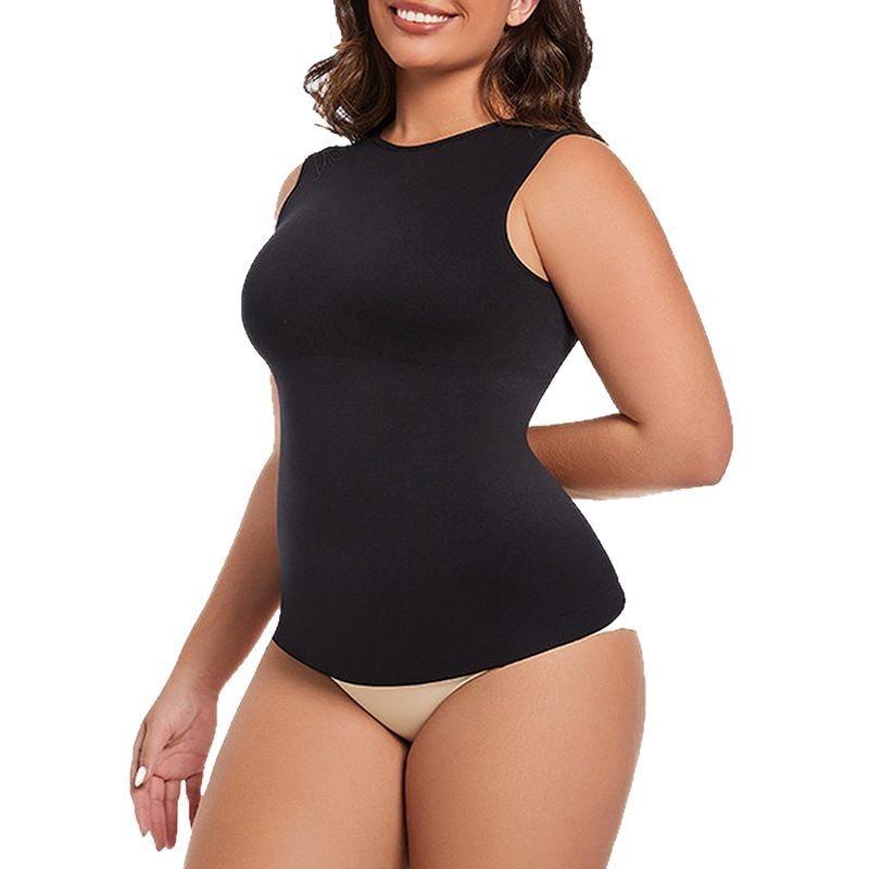 Plus Size Seamless Wide Strap Waist Slimming Shaping Sleeveless Shaper Top