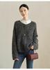 Retro V-Neck Lambswool Cashmere Bouclé Sweater