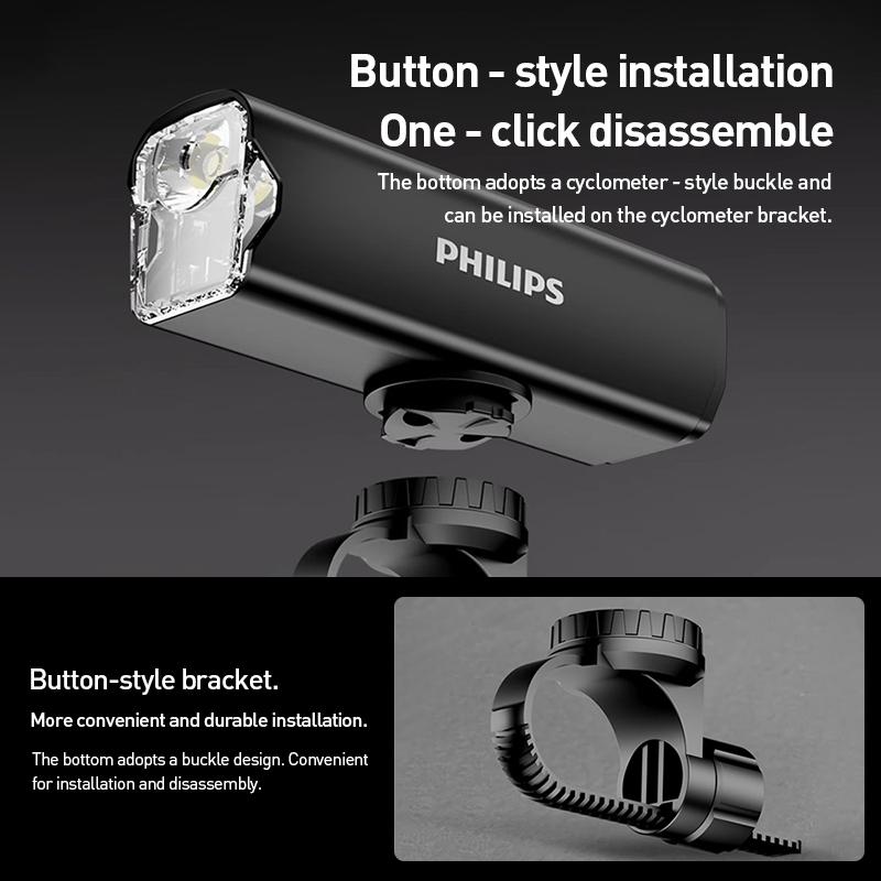 Philips SFL2506 Bike Light Durable Aluminum Alloy Body – Corrosion-resistant and Impact-proof