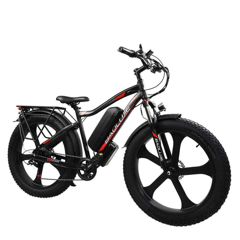 BAOLUJIE DP-2620 Integrated Wheel Adult E-Mountain Bike  500W Motor 48V13AH Battery 26 Inch Fat Tires Off-Road Electric All-Terrain Electric Bicycle