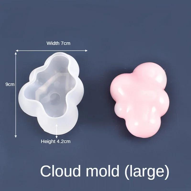 New 1Ps Square Cube Candle Mould Soy Wax Essential Oil Aromatherapy Candle DIY Cloud Shape Candle Material Wax 3D Silicone Mold