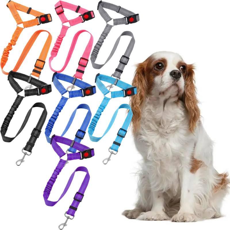 Verstellbares Nicht-Stretch Haustier Hund Auto Rückhaltegeschirr mit zuverlässigem Stoff und sicherer Schlaufe für Rücksitz