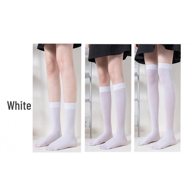 Women's Velvet Calf Slimming Socks - Spring/Summer/Autumn Thin JK Mid-High Over-the-Knee Trendy Style.