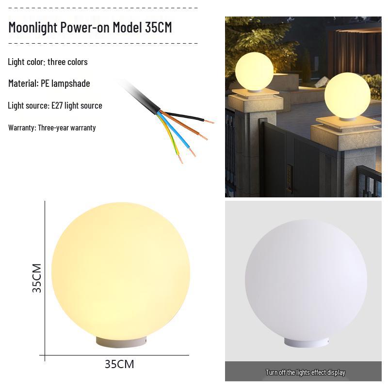 Wasserdichte Solar-Gartenpfostenleuchten - Runde Kugel für Außenpfosten und Zäune