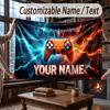 Game Controller Theme Throw Blanket Custom Name Text Personalized Blanket Soft Cozy Blanket for Home Sofa Bed