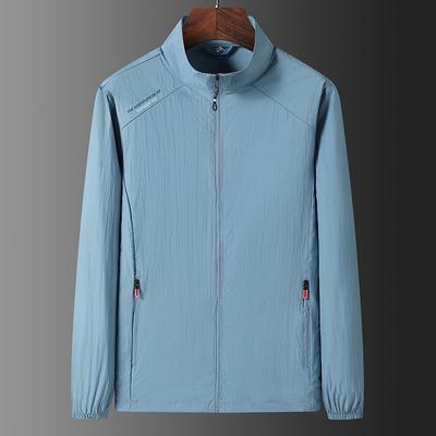 Ice Silk Sunscreen Clothing Men's Summer Thin Simple Color Outdoor Loose Plus Size Hooded Sun-protective Clothing Jacket Coat