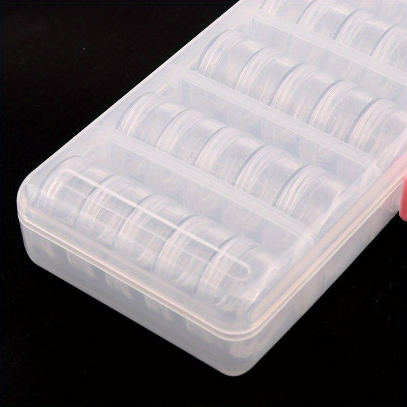 25 pezzi/set scatola per attrezzature per nail art in plastica trasparente trasparente, scatola di immagazzinaggio per nail art con paillettes glitterate, forniture per nail art