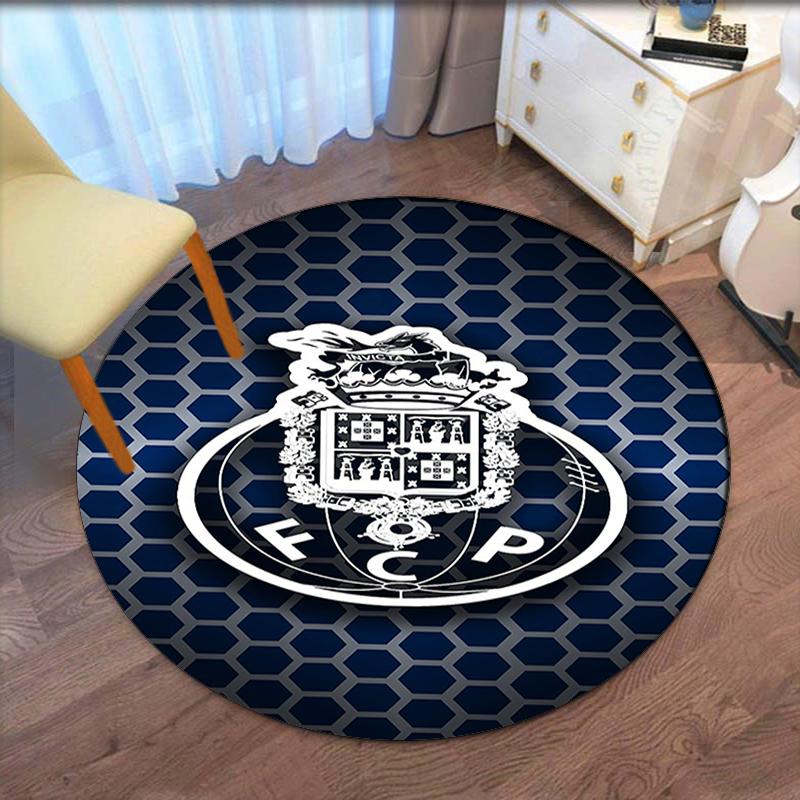 FC Porto Printed Round Rug Carpet Chair Rug Area Rug Entryway Doormats,for Office Chair Living Room Bedroom Kitchen Room.