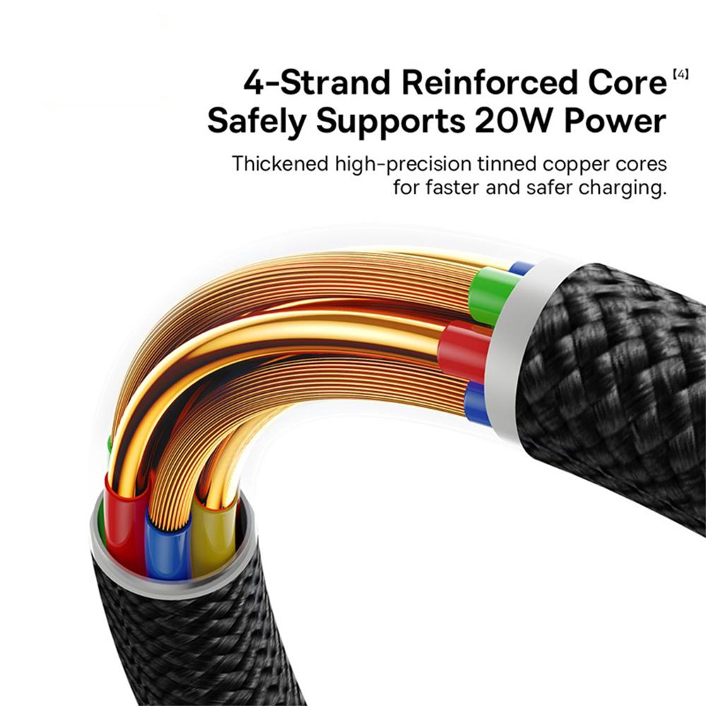 BASEUS Dura Series PD 20W Fast Charging Cable Type-C to iP Data Cord,Length: 1m
