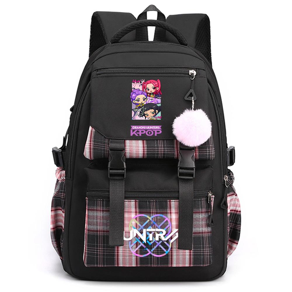Cartoon Anime K-Pop Demon Hunters Printed Large Capacity Backpack for Teenger Student Bookbag Girl Boy Schoolbag Bookbag Women Waterproof Travel Bag