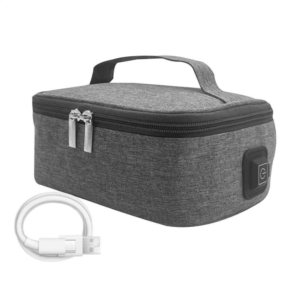 Boîte à lunch électrique chauffante 12V 3-Temps Sac isotherme chauffant USB Chauffage alimentaire portable pour pique-nique en plein air, voyage, camping, usage domestique