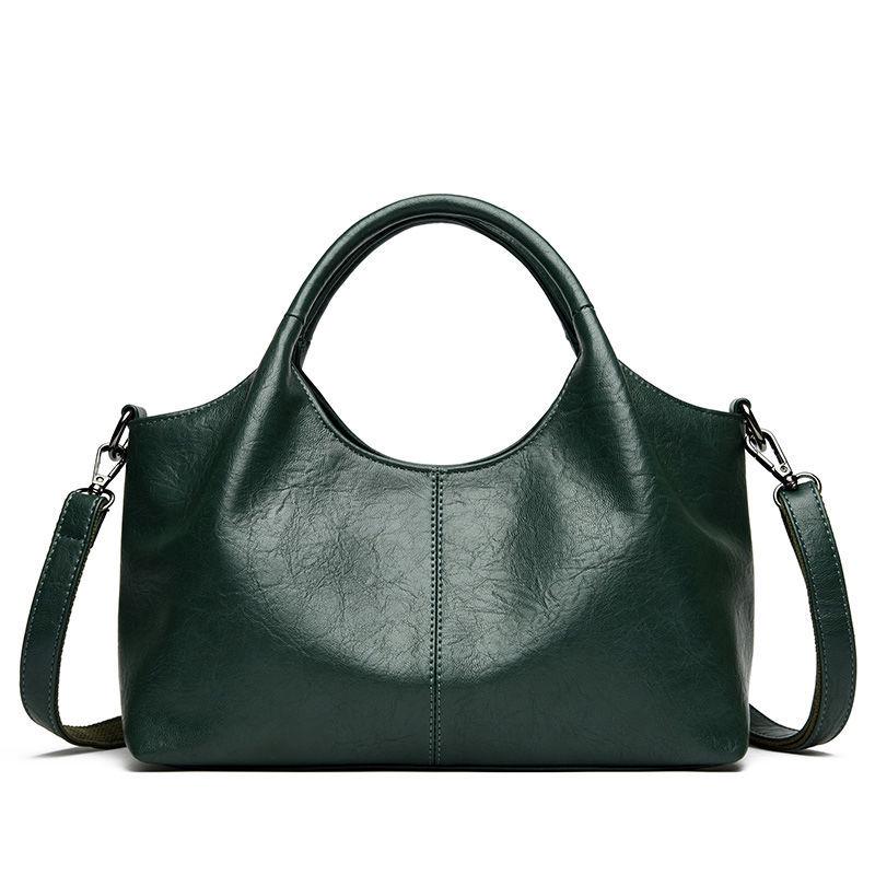 Bolso de Mano Grande de Moda para Mujer de Cuero Genuino, Bolso Versátil de Hombro y Cruzado, Cuero Suave para Mujeres de Mediana Edad, Nuevo Estilo.