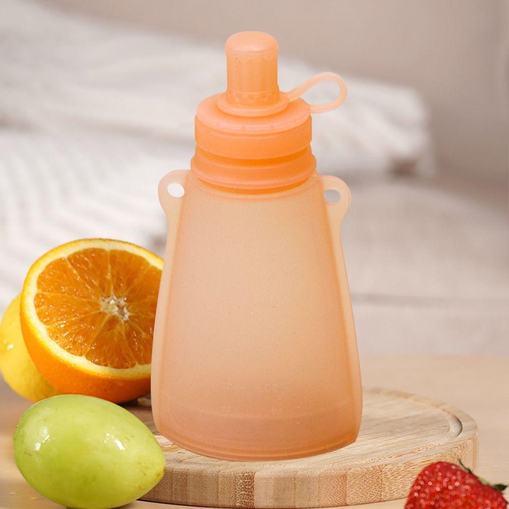 Refillable Milk Storage Bag Reusable Baby Food Container Silicone Baby Food Pouch Breast Milk
