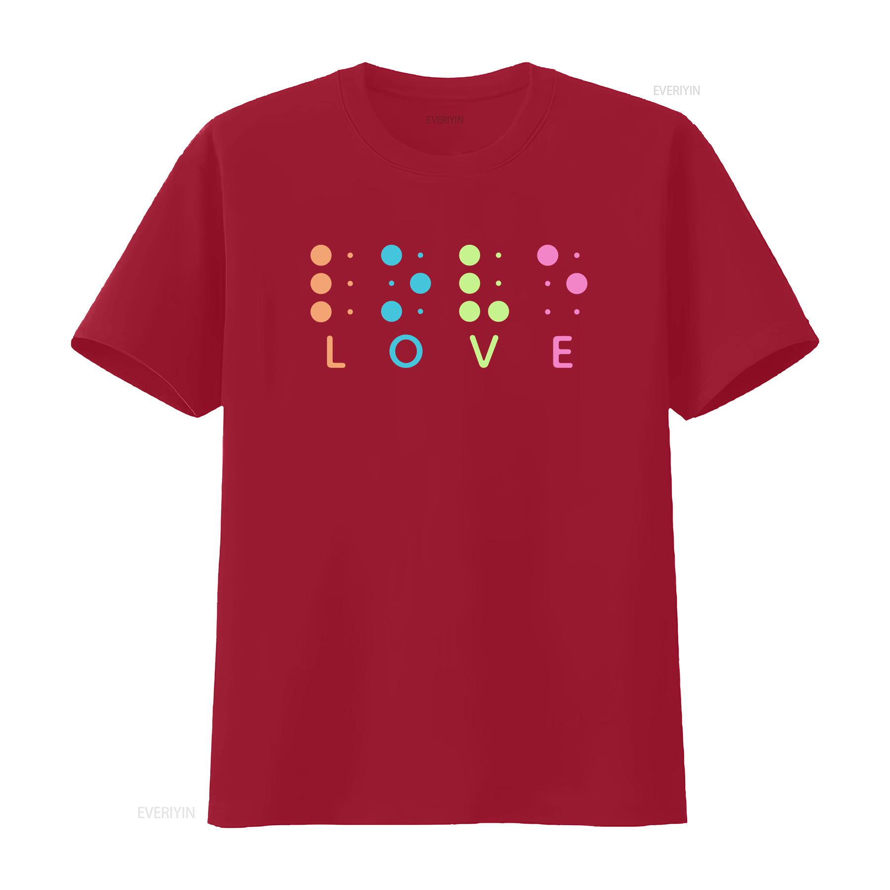 

Braille T Shirt love cute retro tee trendy vintage vintage Washed Versatile Unisex Casual designer clothes streetwear Soft S