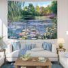 Monet Water Lilies Tapestry Green Floral Plant Tapestries Aesthetic Monet Wall Art Posters Nature Flower Garden Landscape Small