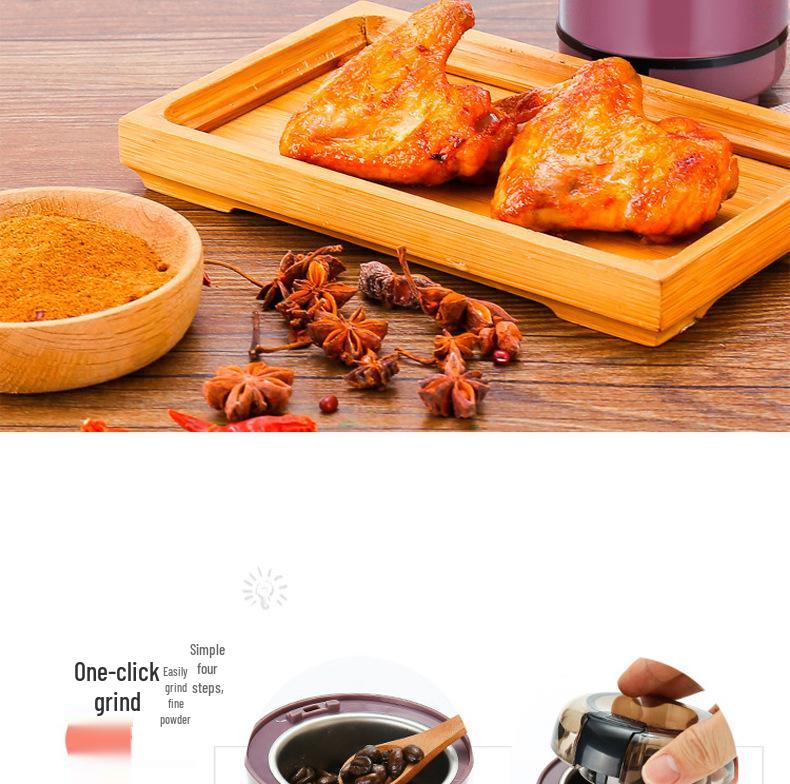 Multifunctional Electric Grinder for Grains, Coffee Beans, and Herbal Powder