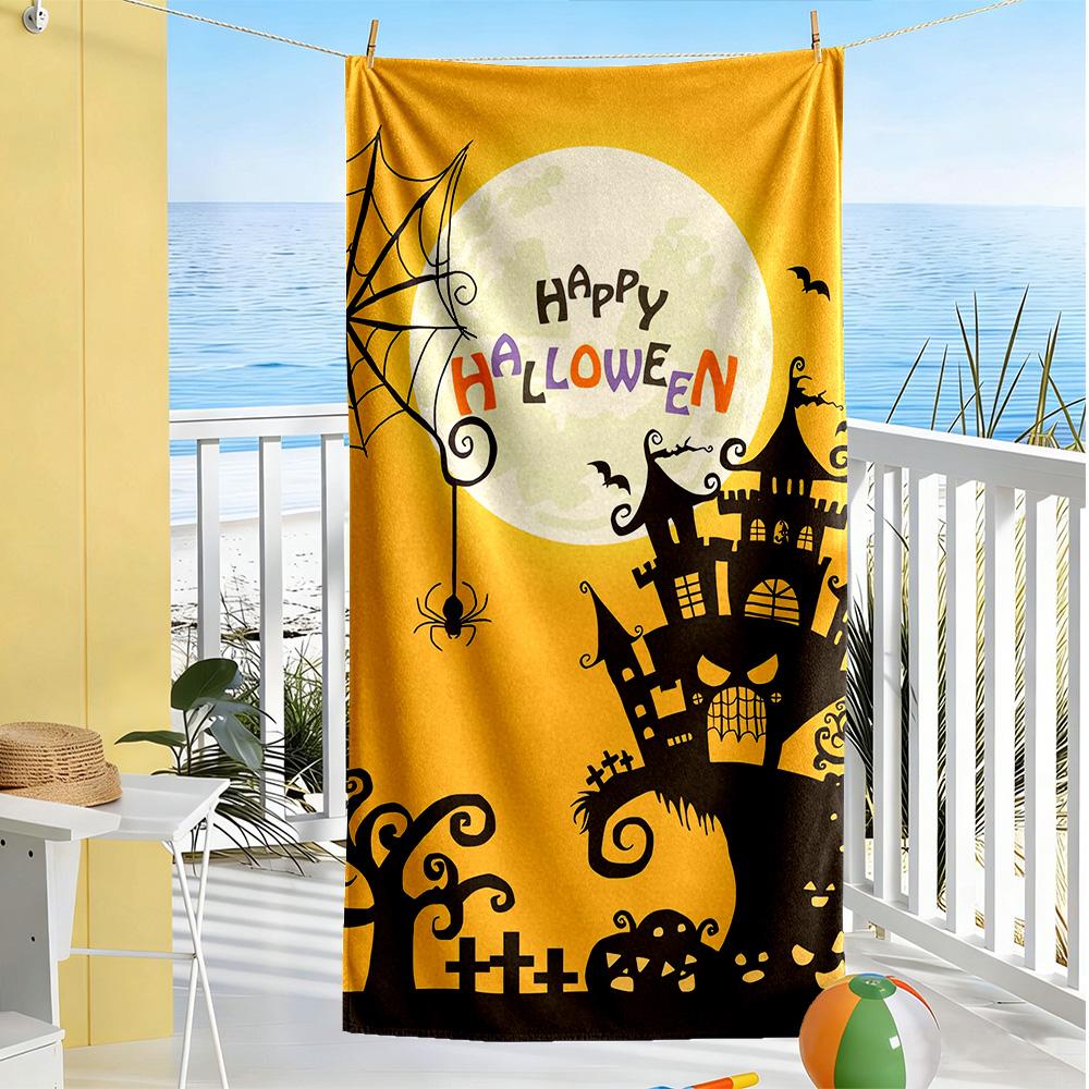 Halloween Beach Towel Super Soft Microfiber Quickdry Fabric Comfortable Lightweight