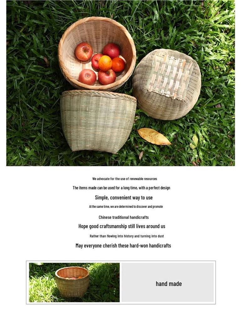 Bamboo Woven Large Winnowing and Rice Washing Basket - Multi-Purpose Storage and Farmer's Celebration Basket