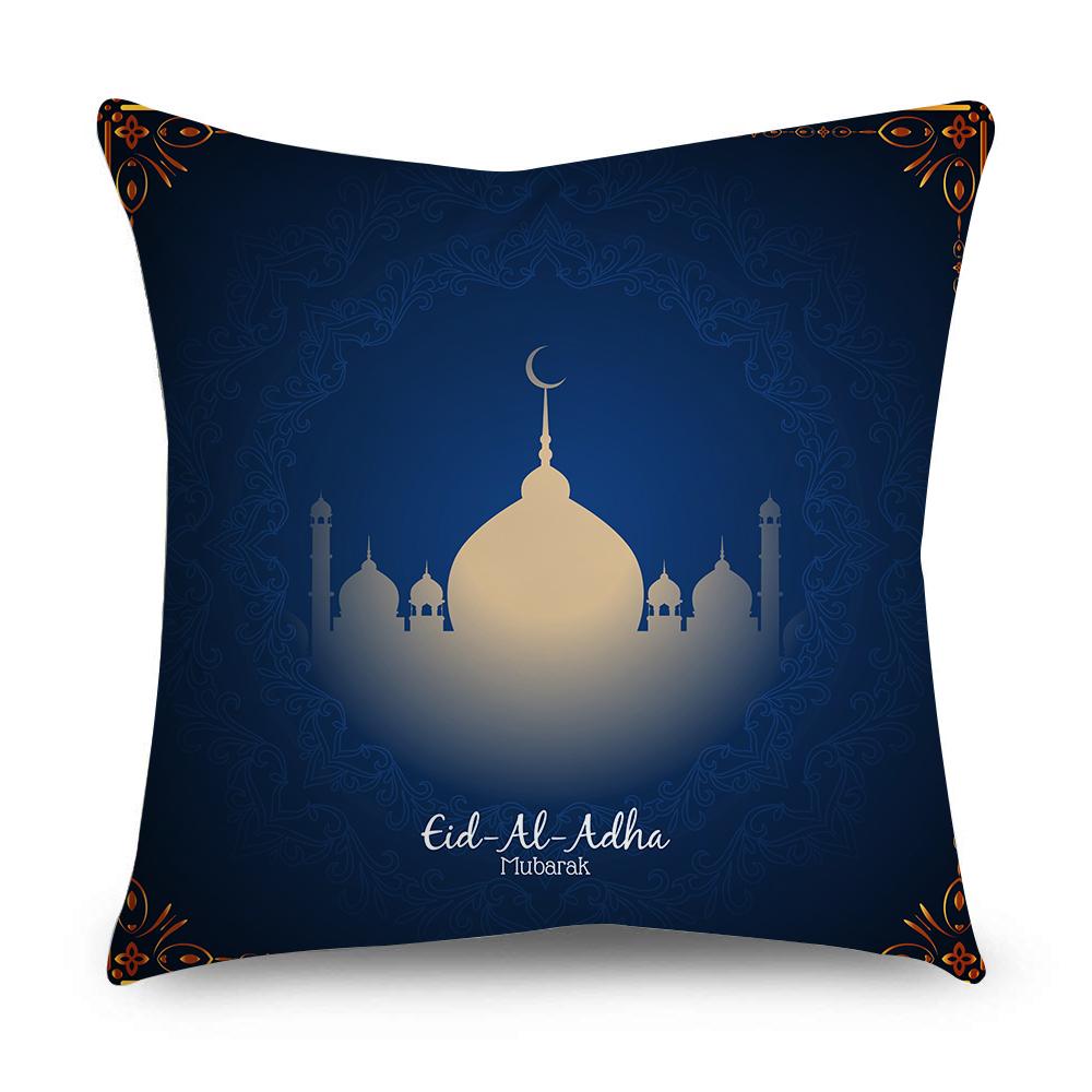 Islamic Eid Al Fitr Mubarak Ramadan Pattern Polyester Cushion Cover Home Living Room Sofa Decoration Pillow Cover