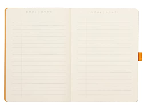 Rhodia Rhodiarama Goal Book Notebook, A5, Dotted Grid, 240 Pages, Italian Leather Cover, Rose Smoke, CF117803