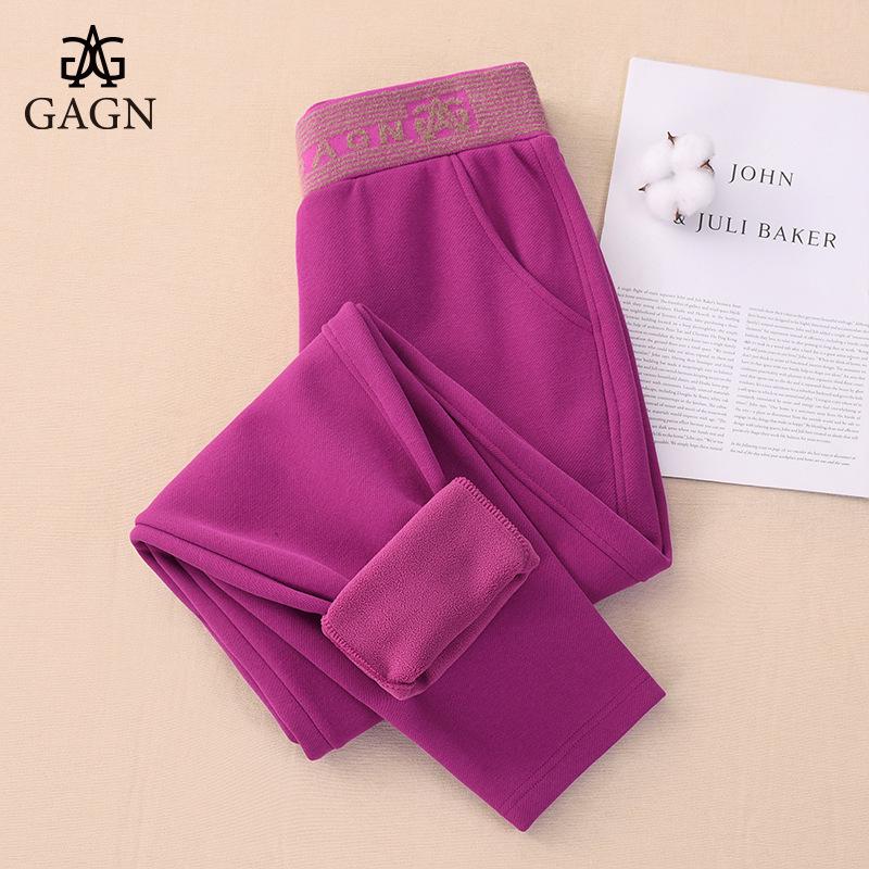 

GAGN 2025 Женские флисовые брюки гарем большого размера - Осень/Зима Повседневные Свободного кроя S