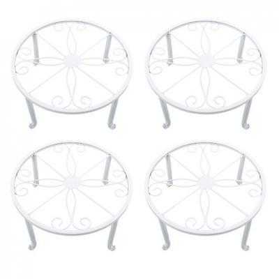 4 Pack 9" Plant Stand For Flower Pot Heavy Duty Potted Holder Round Wrought Iron