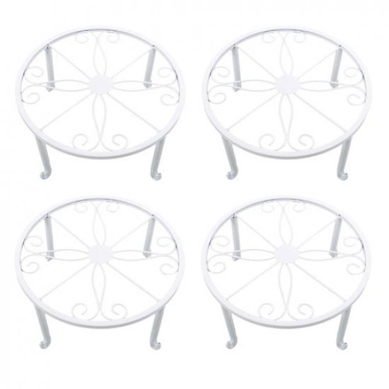 Набор из 4 шт. 9-дюймовых подставок для растений для цветочных горшков, прочные круглые держатели из кованого железа