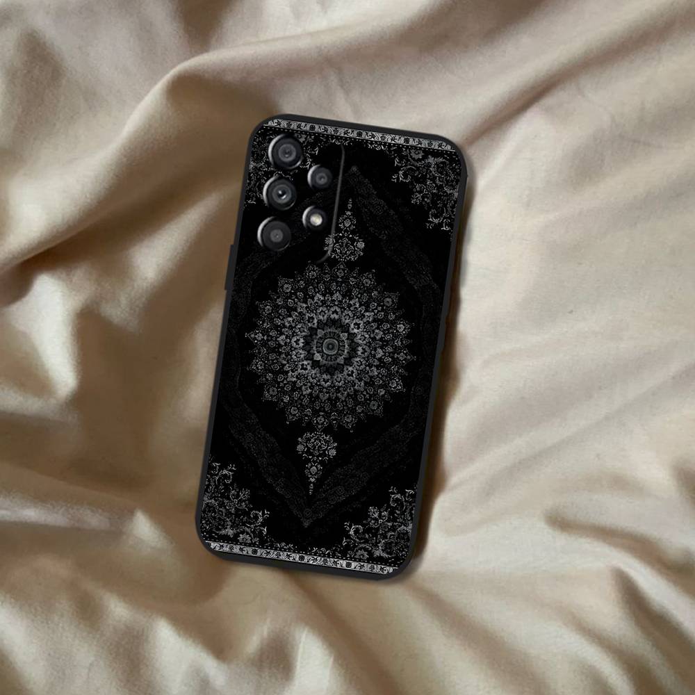 Persian Carpet Floral Pattern Phone Case For Samsung Galaxy A20,A21s,A22,A31,A32,A52,A53,A72,73,A80 Soft Black Cover