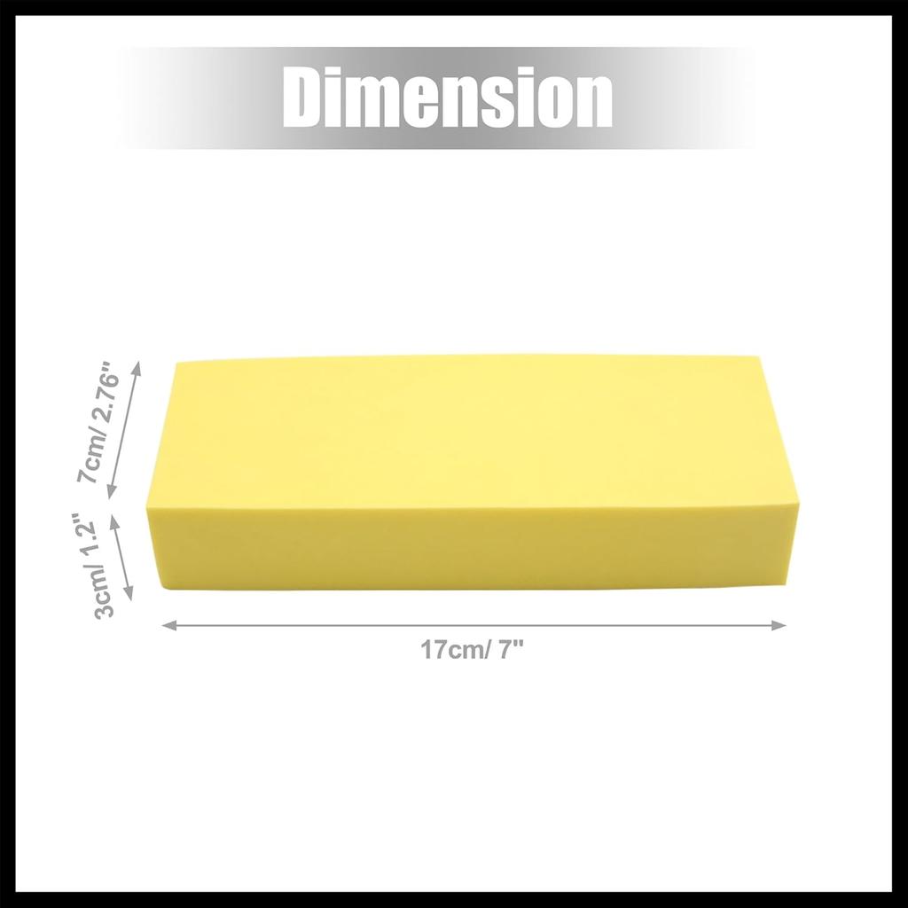 7" X 2.76" X 1.2" Car Wash Sponge Soft Sponge PVA Water Absorbing Foam Sponge for Car Washing Cleaning Yellow Durable Material