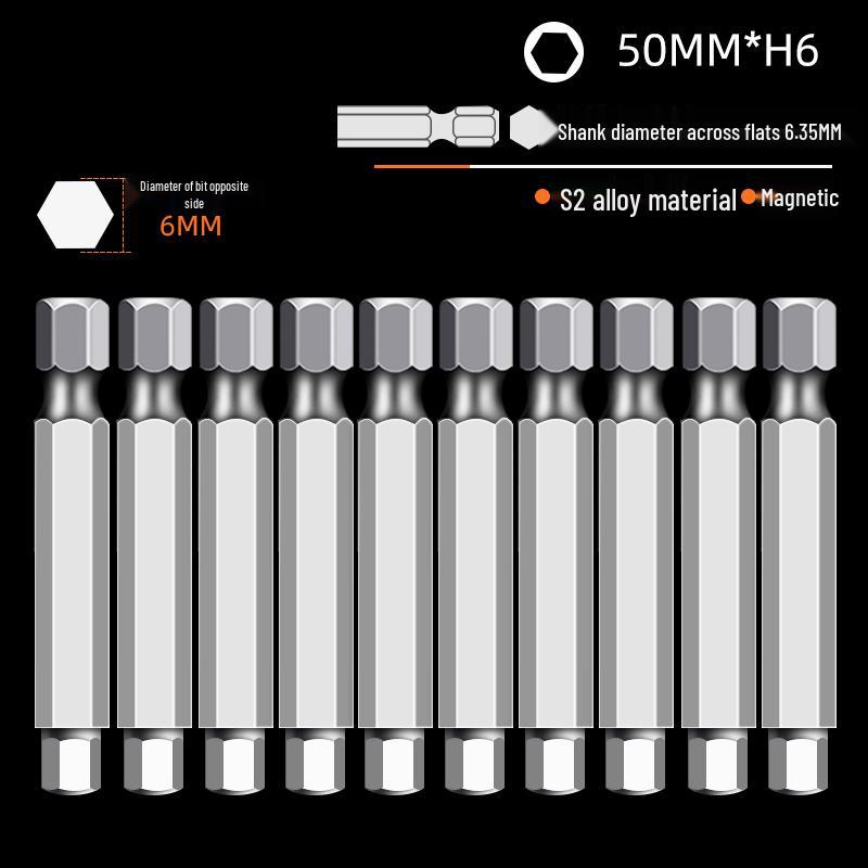 Hexagonal High Hardness S2 Bit Set for Pneumatic & Electric Screwdrivers