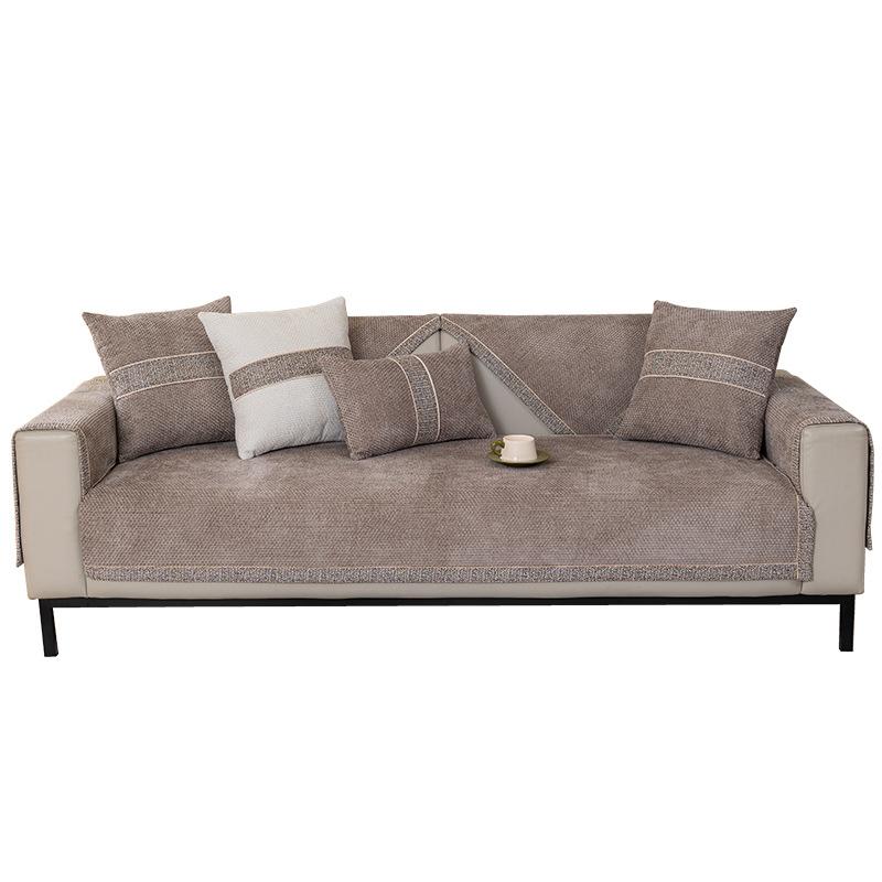 Housse de canapé en velours côtelé de luxe pour salon, antidérapante, douce, serviette de canapé, coussin d'angle pour canapés, tapis de siège universel 4 saisons